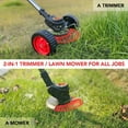 thumbnail image 6 of Cordless Weed Eater Grass Trimmer,3-in-1 Lightweight Push Lawn Mower & Edger Tool with 3 Types Blades,21V 2Ah Li-Ion Battery Powered for Garden and Yard (Red), 6 of 6
