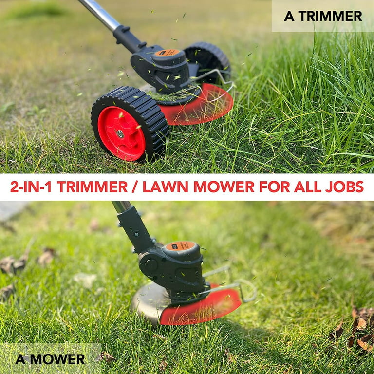BLACK+DECKER 20V MAX Cordless 12 Lithium-Ion 3-in-1 Trimmer/Edger and  Mower + 2 Batteries