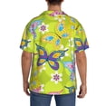 thumbnail image 7 of PAYOHTO Butterfly Flower Mens Hawaiian Casual Short-sleeved Shirt Tropical Summer Beach Button Down Shirts, 7 of 7