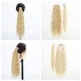 thumbnail image 4 of Ponytail Extension,Jademall 22inch Synthetic Corn Wavy Long Ponytail for Women Hairpiece Wrap On Clip Hair Extensions Pony Tail Hairpiece for Women-Gold, 4 of 9