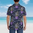 thumbnail image 5 of Cauagu Lavender Flowers Print Hawaiian Shirt for Men,Casual Short Sleeve Button Down Shirts Summer Beach Men's Regular-Fit Short-Sleeve Print Shirt -3X-Large, 5 of 6