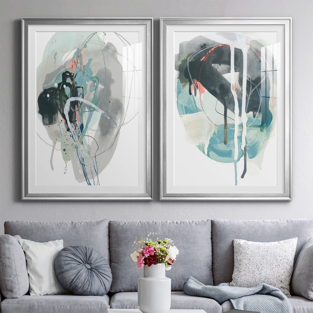 Wexford Home Stone Aperture I Premium Framed Print, 18.5" x 24.5" - Ready to Hang, Silver (Set of 2)