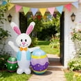 thumbnail image 2 of 5FT Easter Inflatables Bunny with Egg LED Lights Quick Inflation Outdoor Yard Decoration Easter Decor Holiday Inflatable for Patio Garden Lawn, 2 of 7
