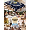 thumbnail image 5 of Navy Blue Grey Boho Table Cloth, Southwestern Geometric Vintage Ethnic Waterproof Tablecloth for Rectangle Tables, Reusable Washable Fabric Table Cover for Restaurant Kitchen Dining Tables 60"x102", 5 of 6