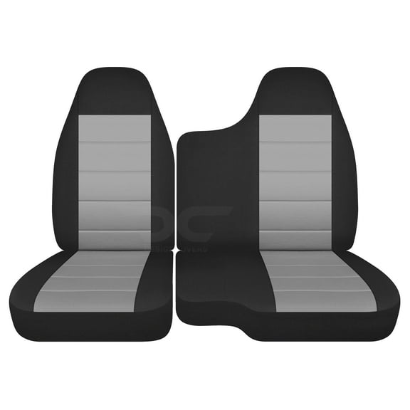 Designcovers Fits 1998-2003 Ford Ranger Velour Seat Covers (60/40 Bench)-No Armrest:Black Silver