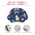 thumbnail image 3 of Kdxio Winter old man Playtime Print Shower Cap for Women,Elastic and Reusable,Double Waterproof Layers Bathing Hat, 3 of 6