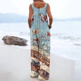 thumbnail image 5 of 250 Anniversary USA Flag Jumpsuits for Women Casual Sleeveless Loose Patriotic Overalls Wide Leg Romper with Pockets S, 5 of 5