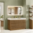 thumbnail image 3 of Navan 60"  Wood Vanity in Weathered Brown with Engineered Stone Top No Mirror, 3 of 16