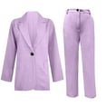 thumbnail image 6 of Aofany Two Piece Sets for Women Dressy Long Sleeve Button Blazer Jacket and Straight Leg Pants Suit Buisness Casual Outfits, 6 of 7