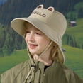 thumbnail image 6 of WUXIAN Toddler Kids Sun Hats Upf 50+ Protection Hat Wide Brim Beach Hats With Adjustable Chin Strap Safari Hat,Khaki,One Size, 6 of 6