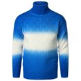 thumbnail image 2 of ZKCCNUK Men's Autumn And Winter New Youth Men's Gradient Printing Pullover Sweater Color Matching Turtleneck Warm Sweater Base, 2 of 6