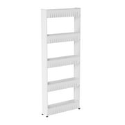 Lavish Home 5-Tier Slim Rolling Storage Cart with Wheels (White)