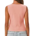 thumbnail image 5 of Slim Fit Women Sleeveless Button Down Knit Tank Tops, 5 of 7