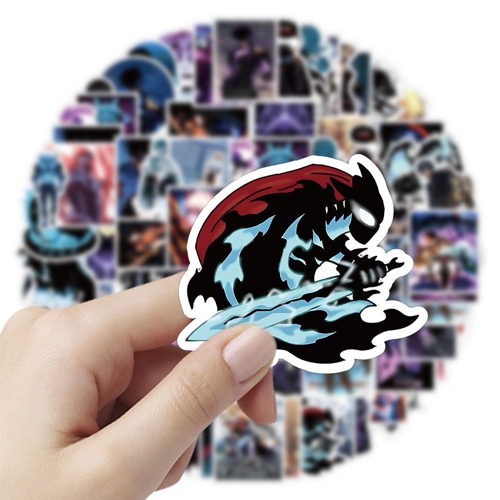 Yejue 50pcs Solo Leveling Stickers Japan Anime Vinyl Waterproof Stickers for Laptop Skateboard Water Bottles Computer Phone