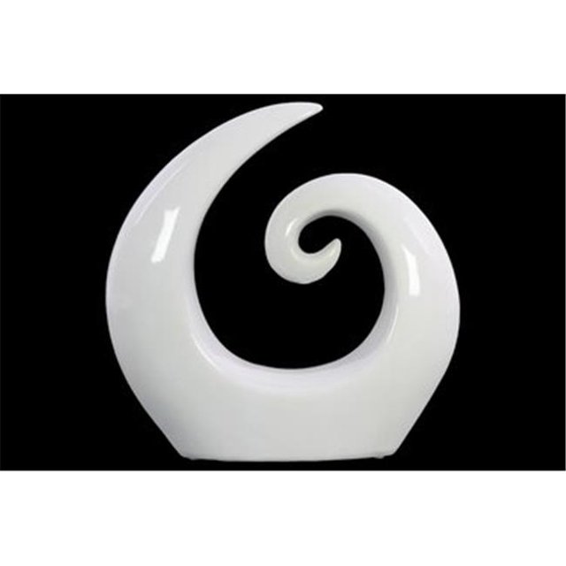 Urban Trends Collection 21267 Ceramic Spiral Abstract Sculpture on Base, White - Large