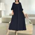 thumbnail image 5 of Women Oversized Maxi Dress Long Floor Length Dresses Casual Loose Baggy Crew Neck Summer Swing Beach Dress, 5 of 5