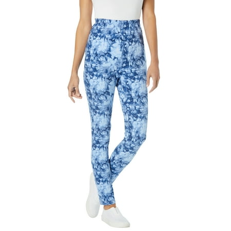 Woman Within Plus Size Petite Stretch Cotton Printed Legging