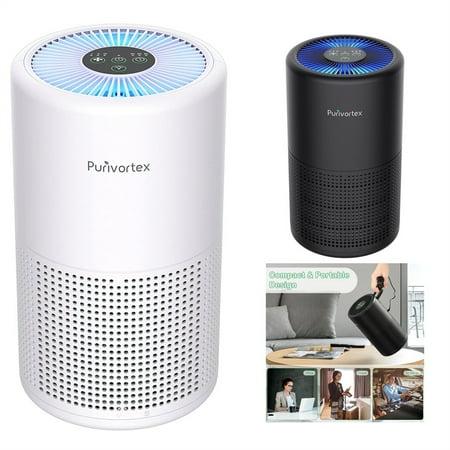 

Purivortex Small Air Purifier for Home HEPA Air Purifier Filter Smoke Pollen Pet Dander Odors Dust