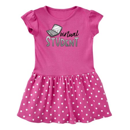 

Inktastic Virtual Student Cute Smiling Laptop Gift Toddler Girl Dress