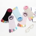 thumbnail image 2 of Calcetines Tobilleros De Algodón Con Forro Invisible Para Mujer, Con Dedos De Colores, Para Correr ANGGREK Otros, 2 of 8