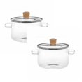thumbnail image 1 of 2Pack Cookware Simmer Pot Glass Cooking Pot With Lid 1.6L(54Oz) Heat Borosilicate Glass Cookware Stovetop Pot Simmer Pot For Soup Baby Food Storage Containers Home Decor, 1 of 3