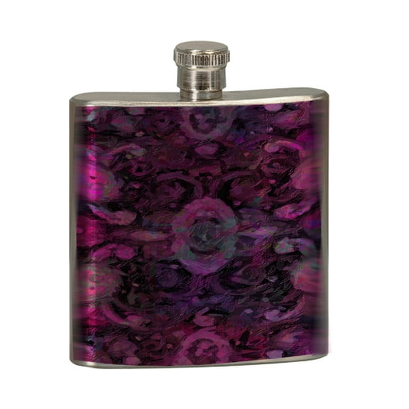 KuzmarK 6 oz. Stainless Steel Pocket Hip Liquor Flask - Paisley Pretty Painting