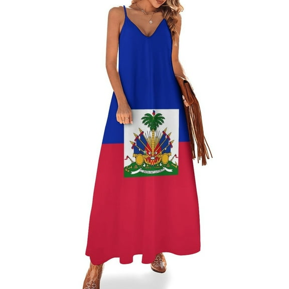 Flag of Haiti Sleeveless Dress dresses ladies023 summer luxury evening dresses023