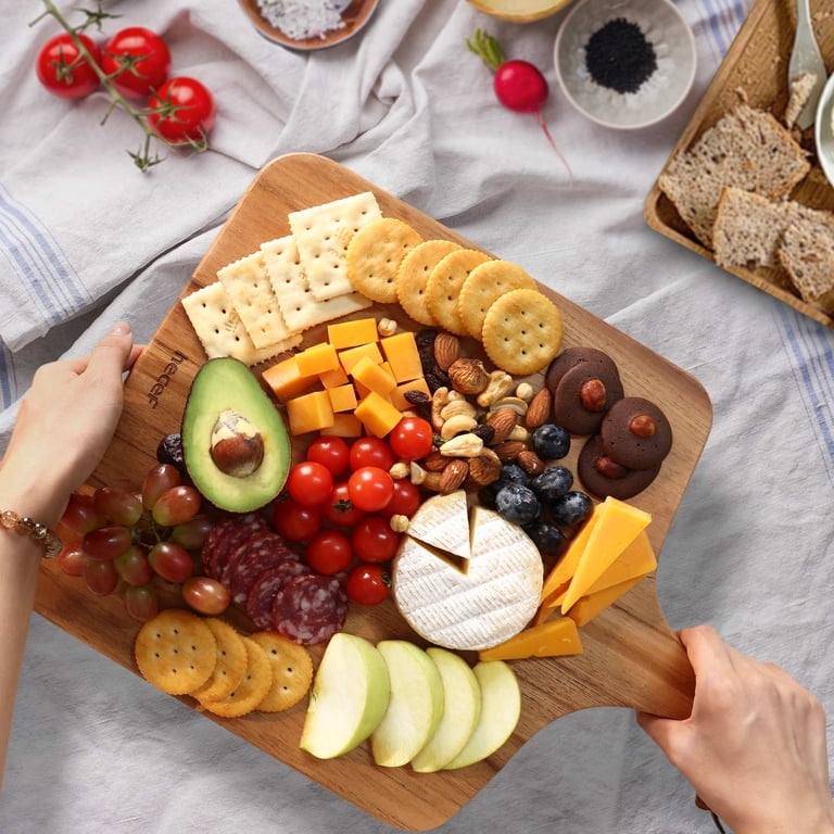 Hecef Square Wooden Cheese Board with Handle photo 5