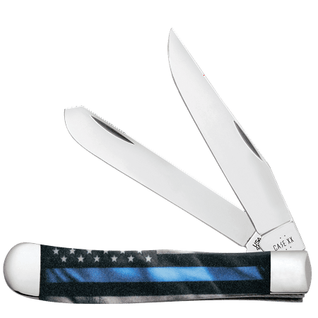 Case xx Knives Trapper Blue Stripe of Service 9578 Stainless Pocket Knife