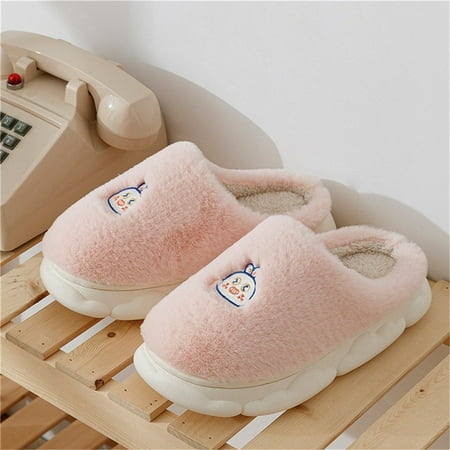 

CoCopeanut Cute Slipper For Women Girls Fashion Kawaii Fluffy Winter Warm Slippers Woman Men Animal Dog Print House Slippers Funny Shoes