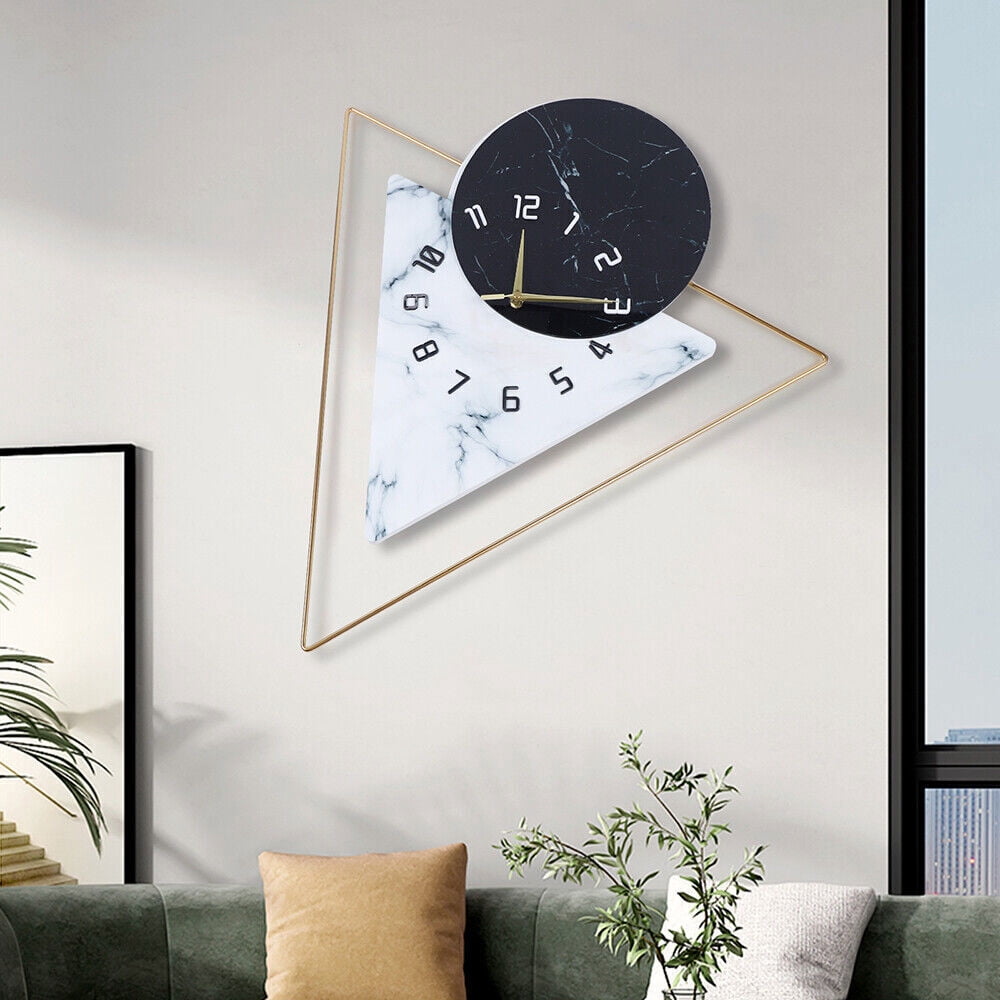 Fichiouy 22.5" Quartz Mirror Surface Indoor Oversized Wall Clock, Silent Mechanism