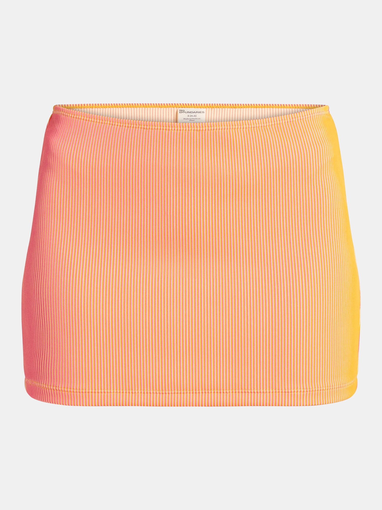 No Boundaries Ribbed Mini Swim Skirt Coverup, Women's