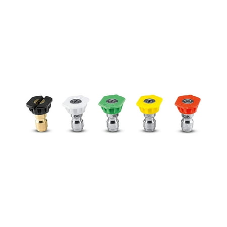 5-Piece Quick-Connect Spray Nozzles for Gas Power Pressure Washers, 4000 PSI Rating (Best Rated Gas Power Washers)