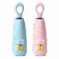thumbnail image 1 of 2 - Pack Mini Travel Umbrella with Ring Handle | Coated Fabric, Compact Foldable Design - UPF 50+ UV Protection for Sun & Rain, Portable for Purses & Backpacks ， Men Women Kids, 1 of 6