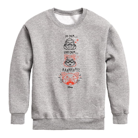 Turning Red - Stay Calm - Youth Crewneck Fleece Sweatshirt