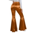 thumbnail image 4 of Angala Casual High Waist Flare Pants Stretchy Thin Gold Print Trousers Bootcut Bottoms Soft Beautiful Women's Casual Pants, 4 of 5