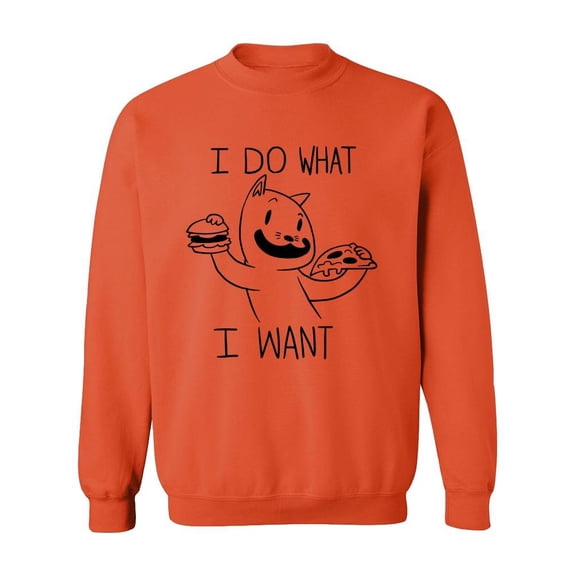 Do What I Want Pizza Cat Sweatshirt Men -Image by Shutterstock, Male Large