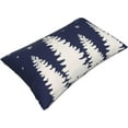 thumbnail image 5 of Christmas Pillow Covers 12x20 Inch Set of 2 Navy Blue Cream Christmas Tree Snowflakes Decor Throw Pillows Winter Xmas Holiday Outdoor Lumbar Cushion Cases for Couch Bed Decorations, 5 of 5