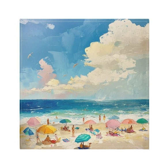 Napkin Satin Napkin 20*20Inchx1 Kitchen Towel Dinner Plate Towel Decorative Towel Napkin Tea Towel Suitable For Kitchen Table Beautiful Cartoon Sea