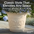 thumbnail image 6 of Sunnydaze Arabella 19.5" x 19.5" x 17.5" Round Antique White Polyresin Outdoor Planter Pot - 4-Pack, 6 of 20