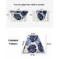 thumbnail image 6 of Waterfall Valances for Windows, Blue Palm Leaves Kitchen Sheer Valance Curtains, Farmhouse Summer Beige Tropical Plants Rod Pocket Elegant Swag Valances for Living Room Bedroom, 47.2"x38.5", 3 Panel, 6 of 8