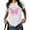 White, variant on COZYMY Women's Sweet And Dark Graphic Short Sleeve Shirt Soft Cotton Black Crewneck Summer Tee