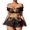Black, variant on Women Sequin High Split Sexy Outfit High Waist Mesh Skirt Lingerie Dancewear Belly Dance Costume Accessories Black M