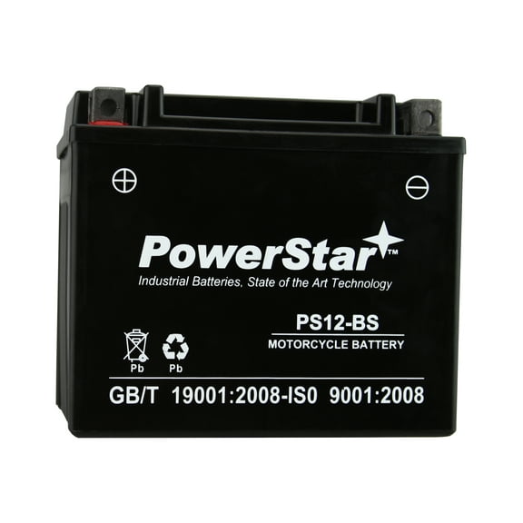 PowerStar YTX12-BS Motorcycle Battery Compatible with Kawasaki ER-6N 2009 to 2010