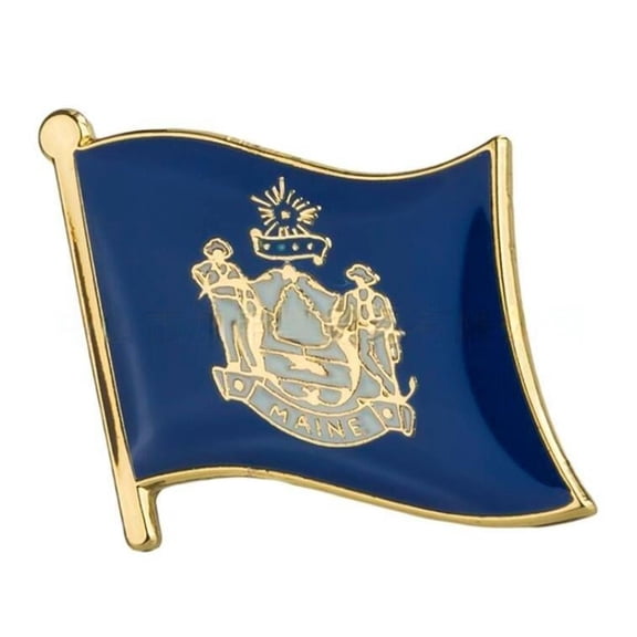Ysmzzmsy 1 PCS(0.75x0.63 inch) Maine Flag Pin Suit lapel flag pins Plated Metal Enamel Souvenir Hat Men Women Patriotic