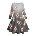 thumbnail image 4 of FhsagQ Dresses Girls Christmas Dresses Size 10 Kids Toddler Girls Christmas Trees Deer Print Christmas Long Sleeve Party Princess Dress Girls Christmas Dresses Size 7-8 Fancy Grey 10-13 Years, 4 of 5