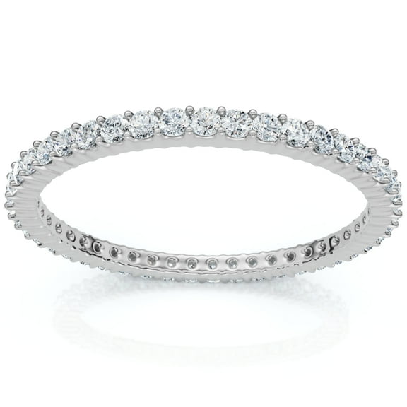 Pompeii 3/4ct Genuine Engagement Wedding Ring 14K White Gold Stackable Band (G/H,SI1-SI2)