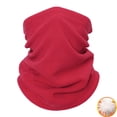 thumbnail image 2 of Duoif Neck Gaiter, Autumn and Winter Fleece Elastic Warm Neck Cover Outdoor Cold Proof Women's Cover Head and Neck Cover Extended Lightweight for Motorcycle Snowboard Neck Warmer Red, 2 of 3