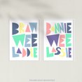 thumbnail image 5 of Pack of 2 Scottish Baby Kids Childs Nursery Bonnie Wee Lassie Laddie Boy Girl Pastel Colour Typography Unframed Wall Art Living Room Prints Set, 5 of 5