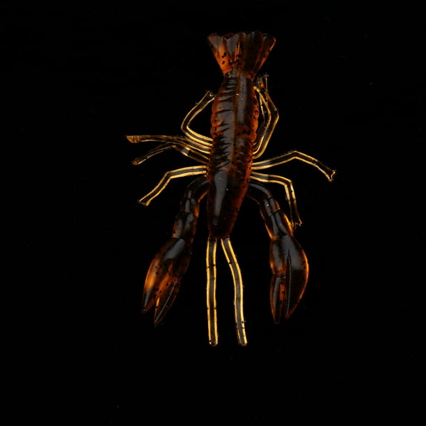 50pcs Crayfish Fishing Soft Simulation Lobster Baits Brown